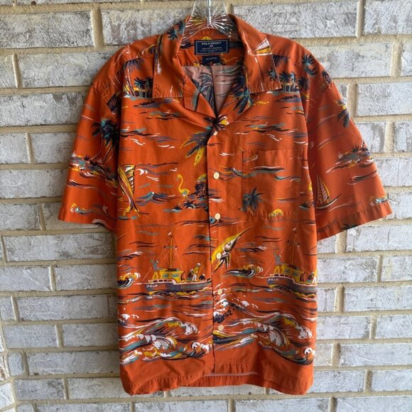 Ralph Lauren Blue Label Other - Vintage Polo Sport Ralph Lauren Short Sleeve Hawaiian Shirt Men's Size L
